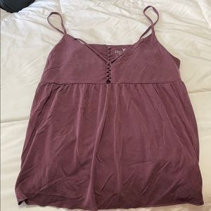 Purple soft and sexy spaghetti strap shirt.
